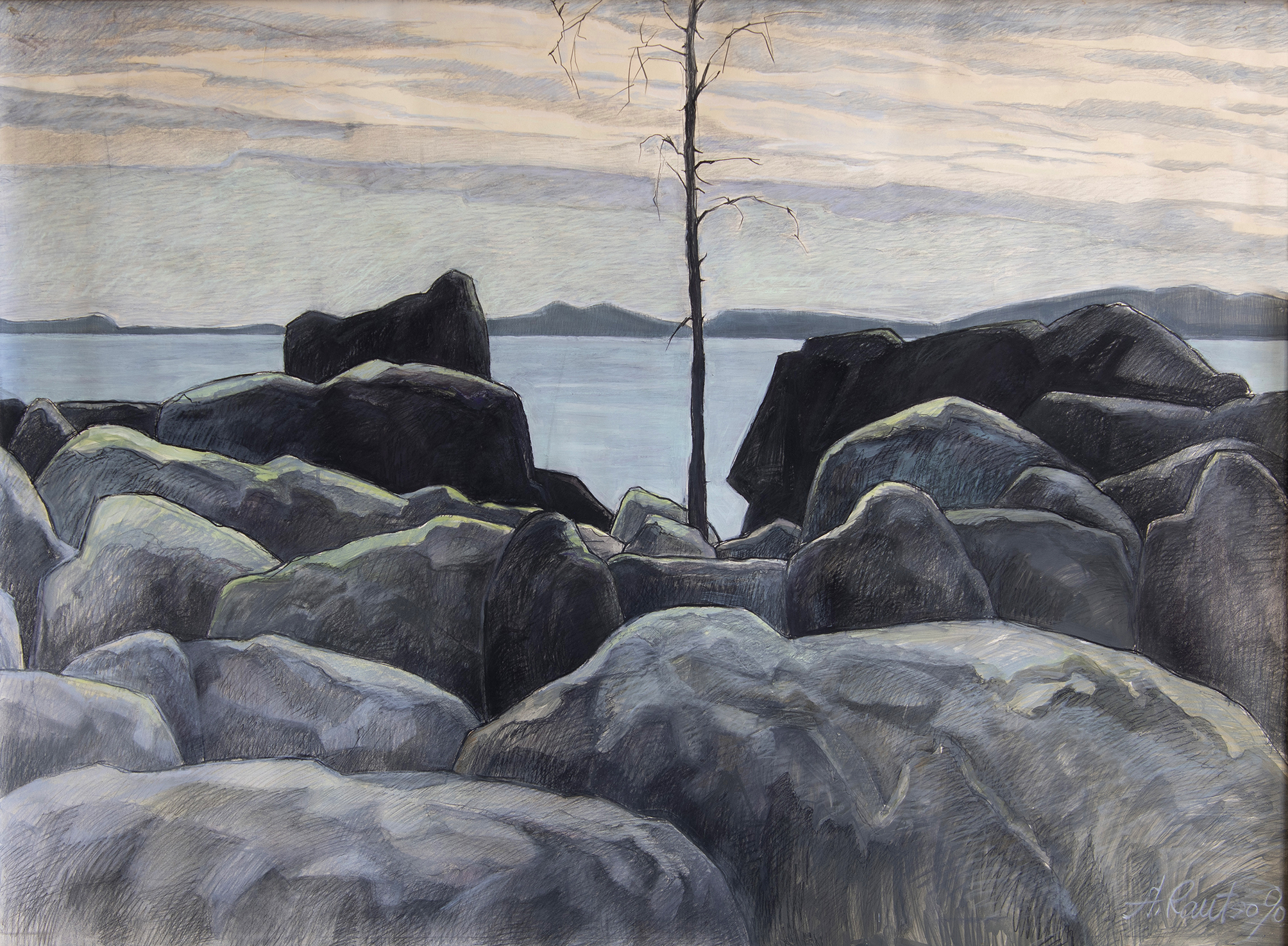 Pielisjärvi (joonistus, 1990) 100x135cm