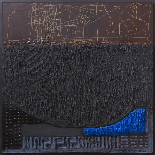 Päris algusest (akrüül, 2026)
56x56 cm
